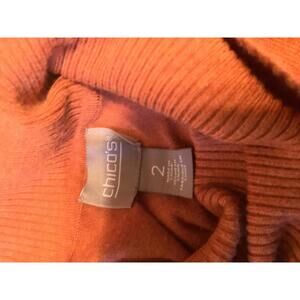 Chico's Women's Size 2 Rust Orange Ribbed Sweater